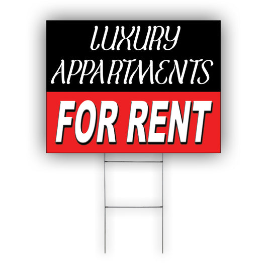 Luxury Appartments Coroplast Yard Sign