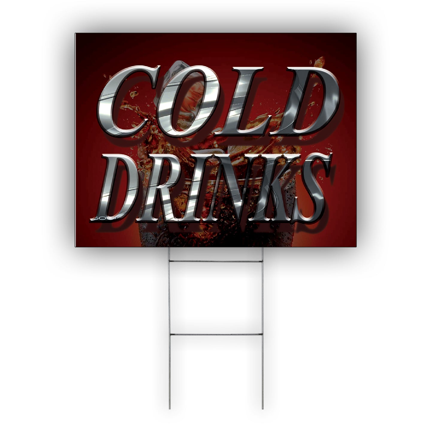 Cold Drinks Coroplast Yard Sign