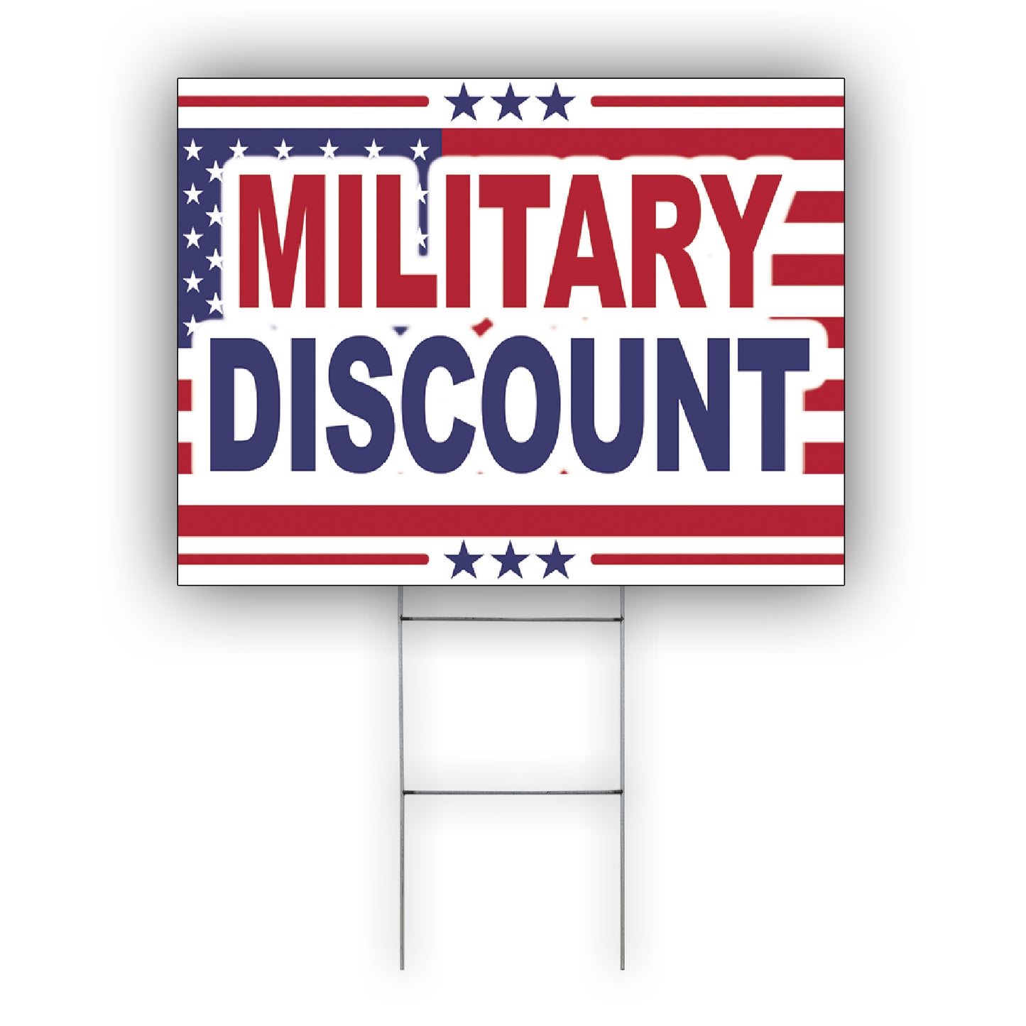 Military Discount Coroplast Yard Sign