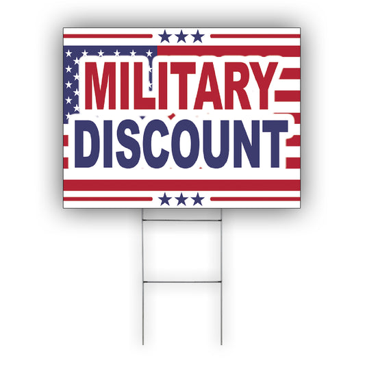 Military Discount Coroplast Yard Sign