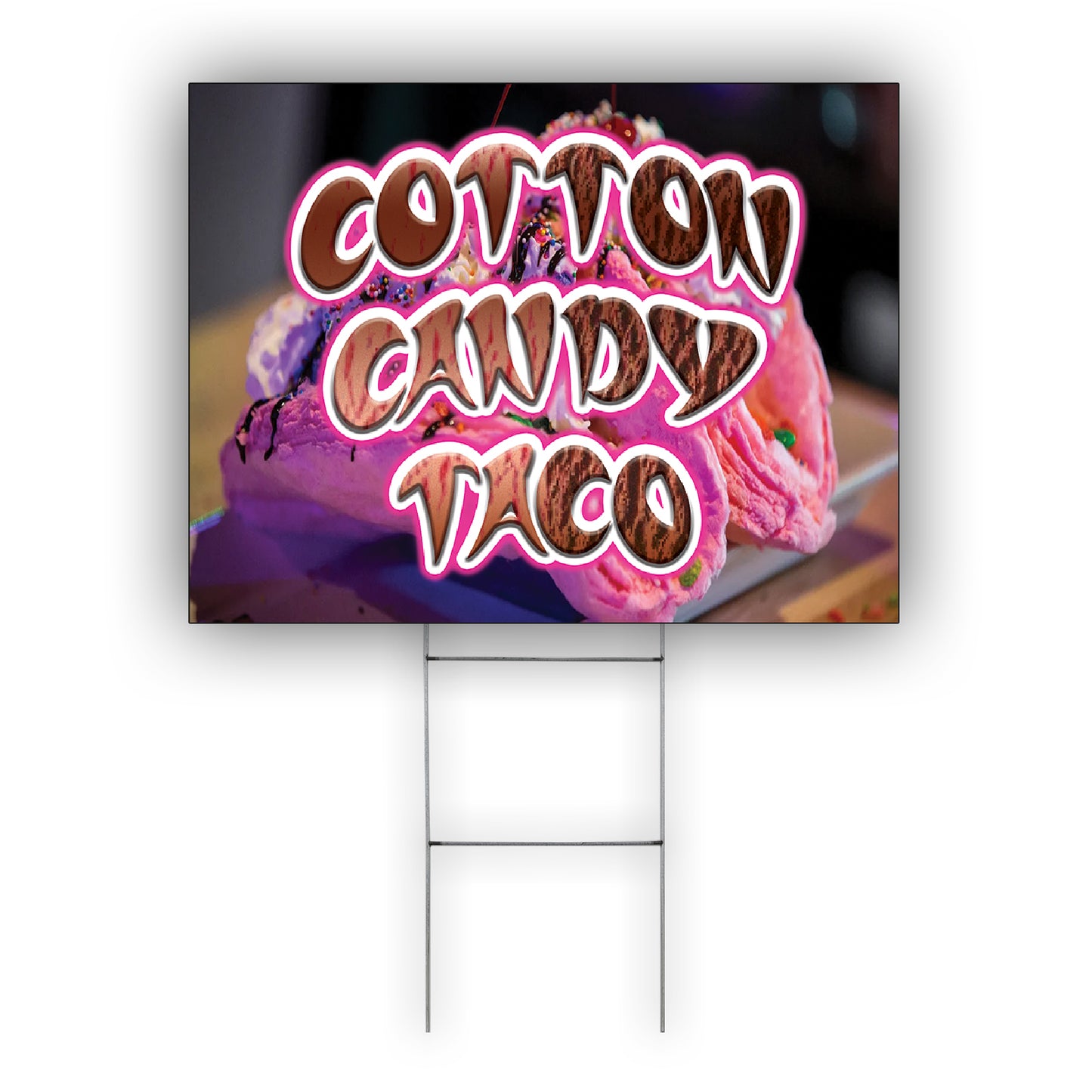 Cotton Candy Taco Coroplast Yard Sign