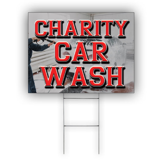 Charity Car Wash Coroplast Yard Sign