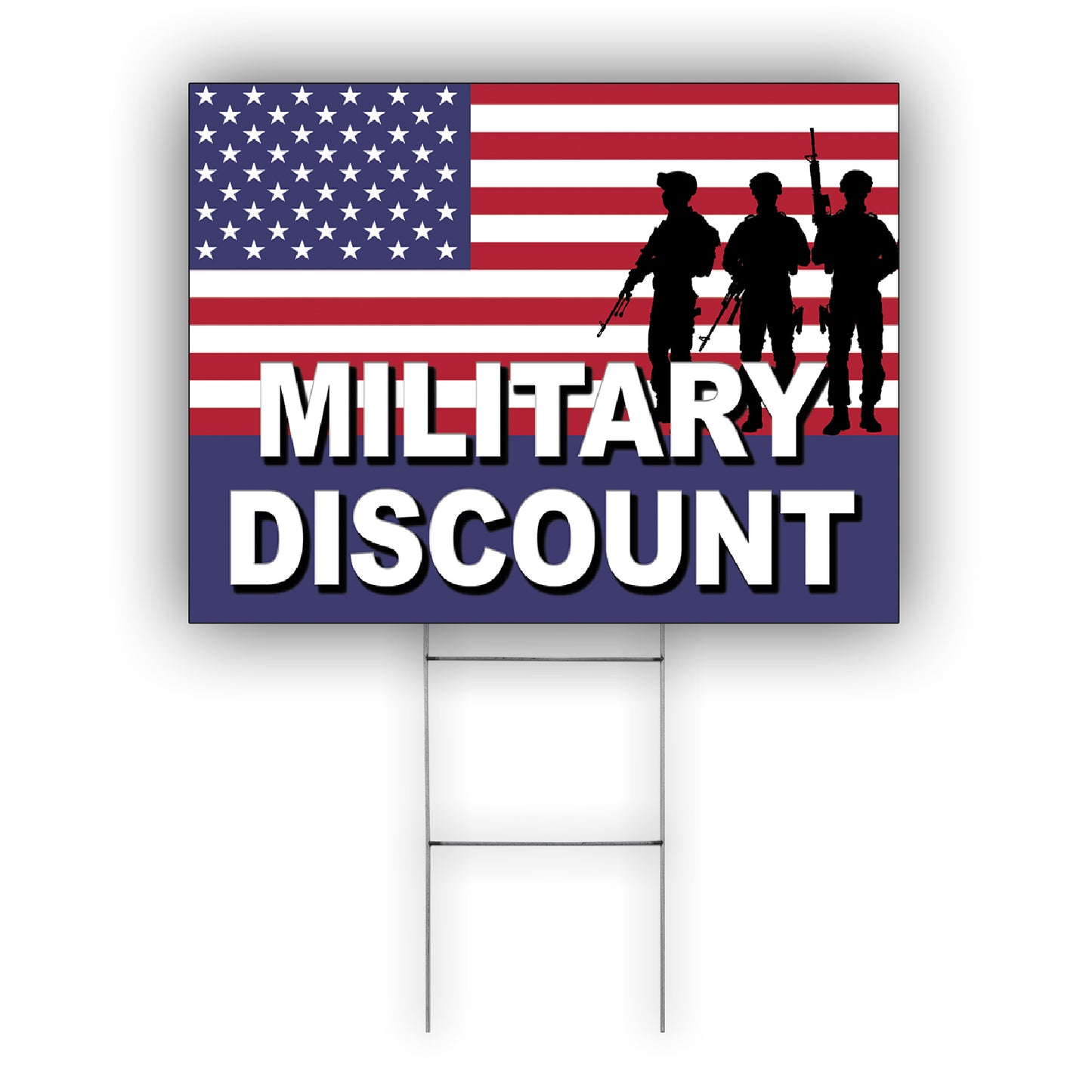 Military Discount Coroplast Yard Sign