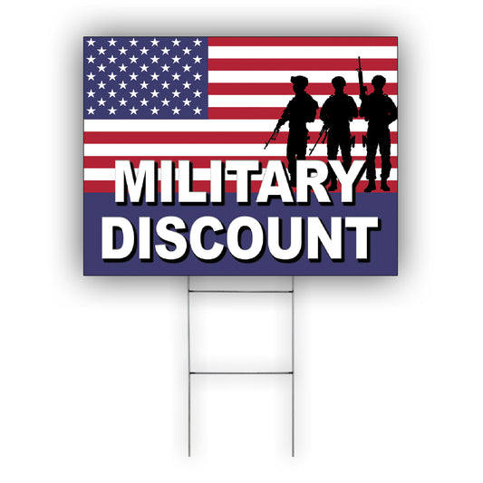 Military Discount Coroplast Yard Sign