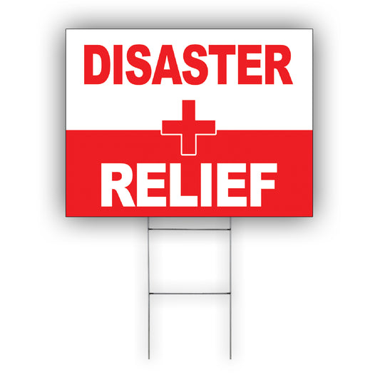 Disaster Relief First aid Coroplast Yard Sign