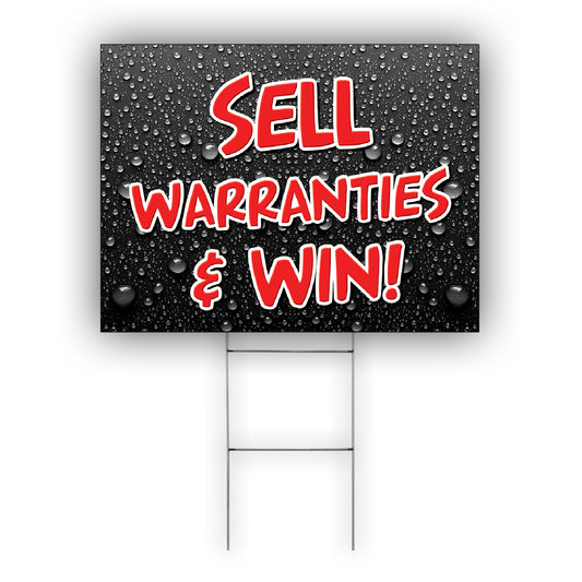 Sell Warranties And Win Coroplast Yard Sign