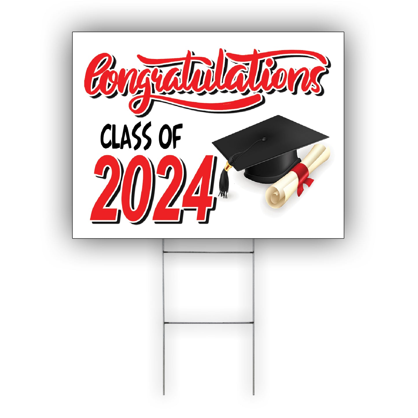 Congratulations Class Of 2024 Coroplast Yard Sign