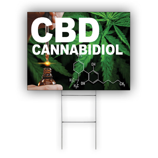 CBD Cannabidiol Coroplast Yard Sign