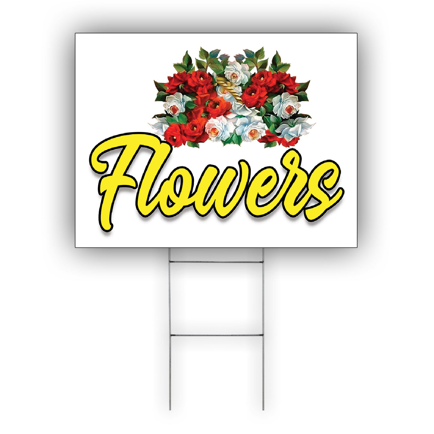 Flowers Coroplast Yard Sign