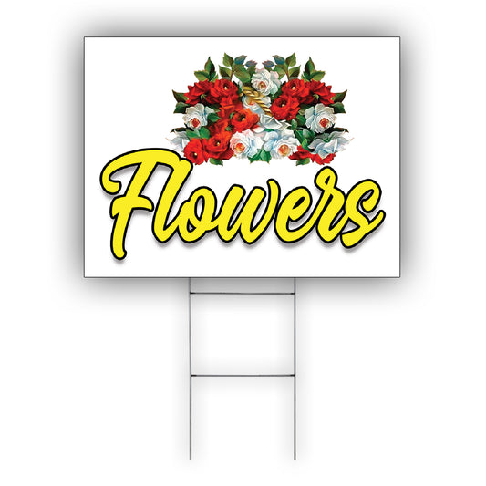 Flowers Coroplast Yard Sign