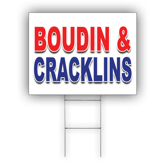 Boudin And Cracklins Coroplast Yard Sign
