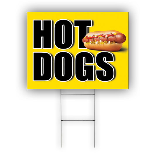 Hot dogs coroplast yard sign