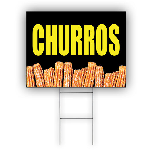 Churros coroplast yard sign