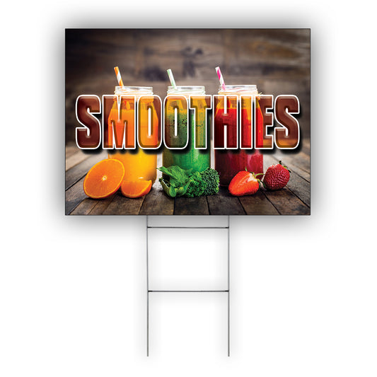 Smoothies coroplast yard sign