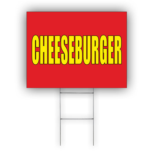 Cheeseburger coroplast yard sign