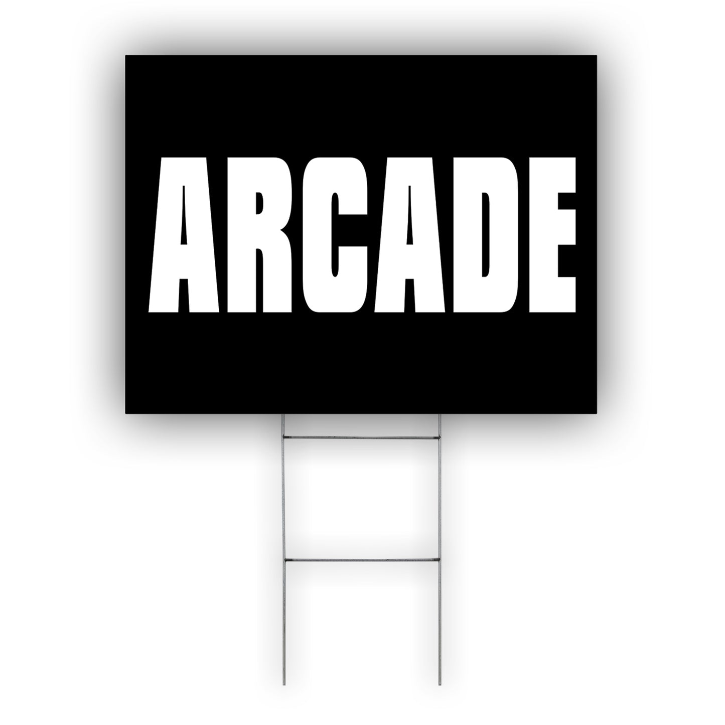 Arcade coroplast yard sign