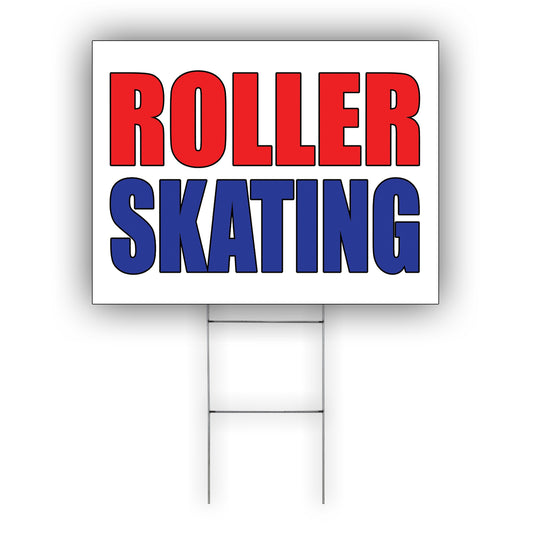 Roller skating coroplast yard sign