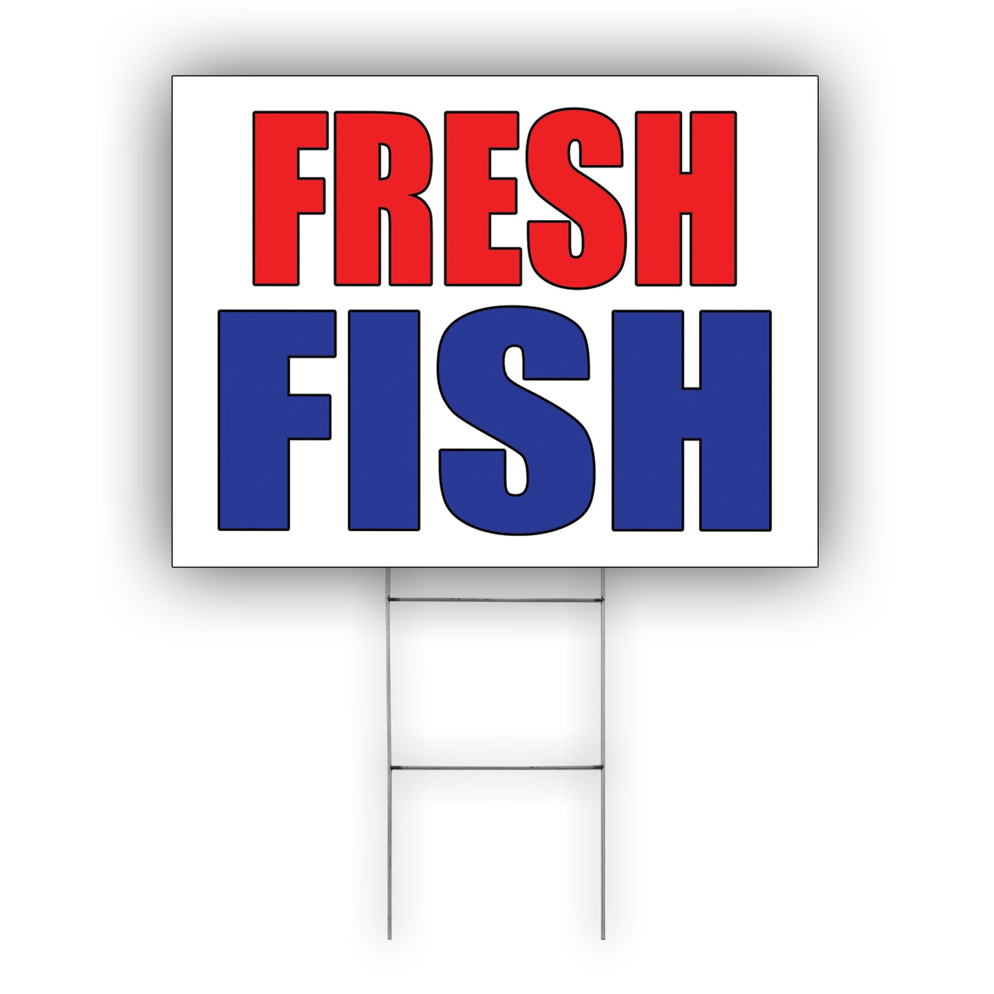 Fresh fish coroplast yard sign