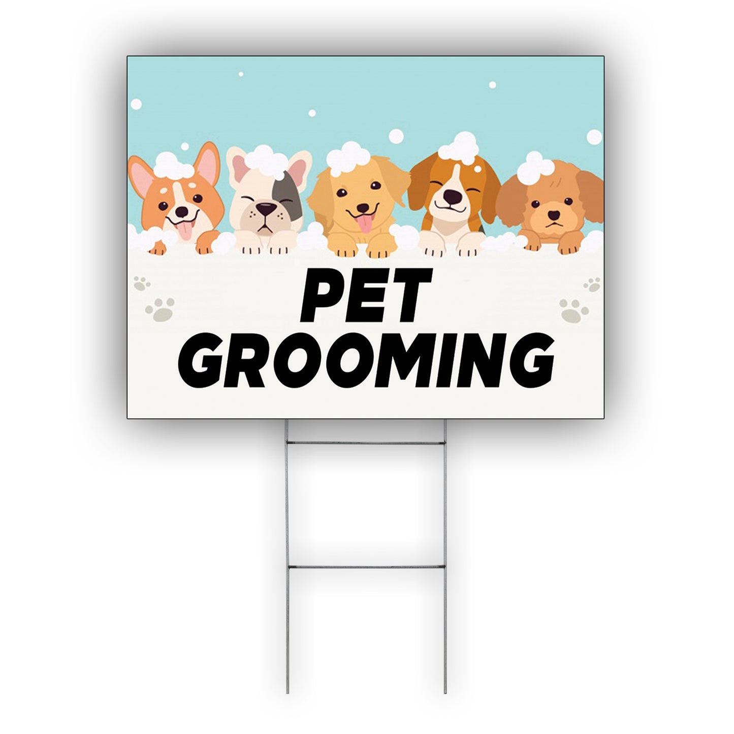 Pet grooming coroplast yard sign
