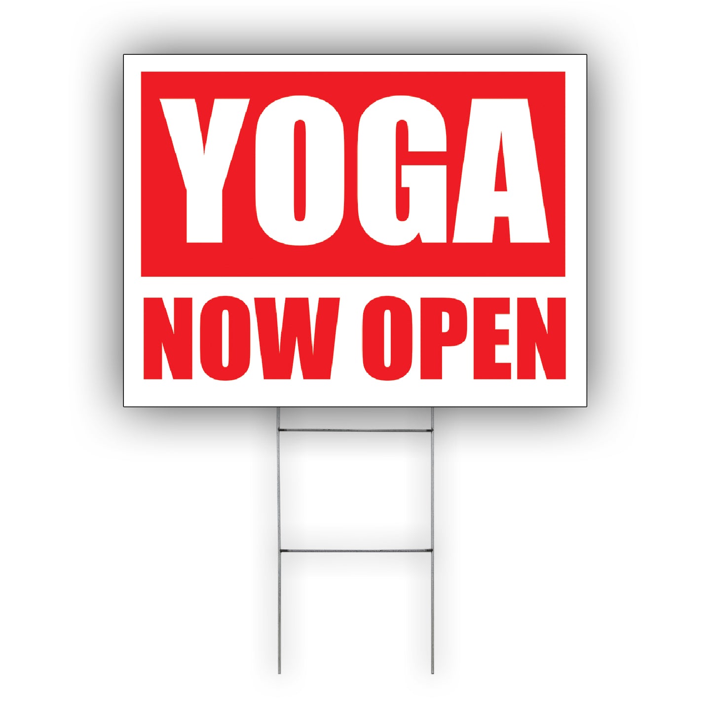 Yoga now open coroplast yard sign