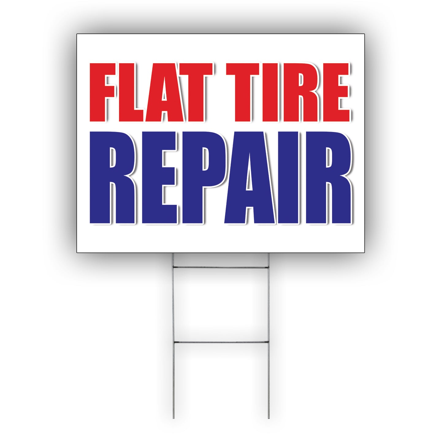 Flat tire repair coroplast yard sign