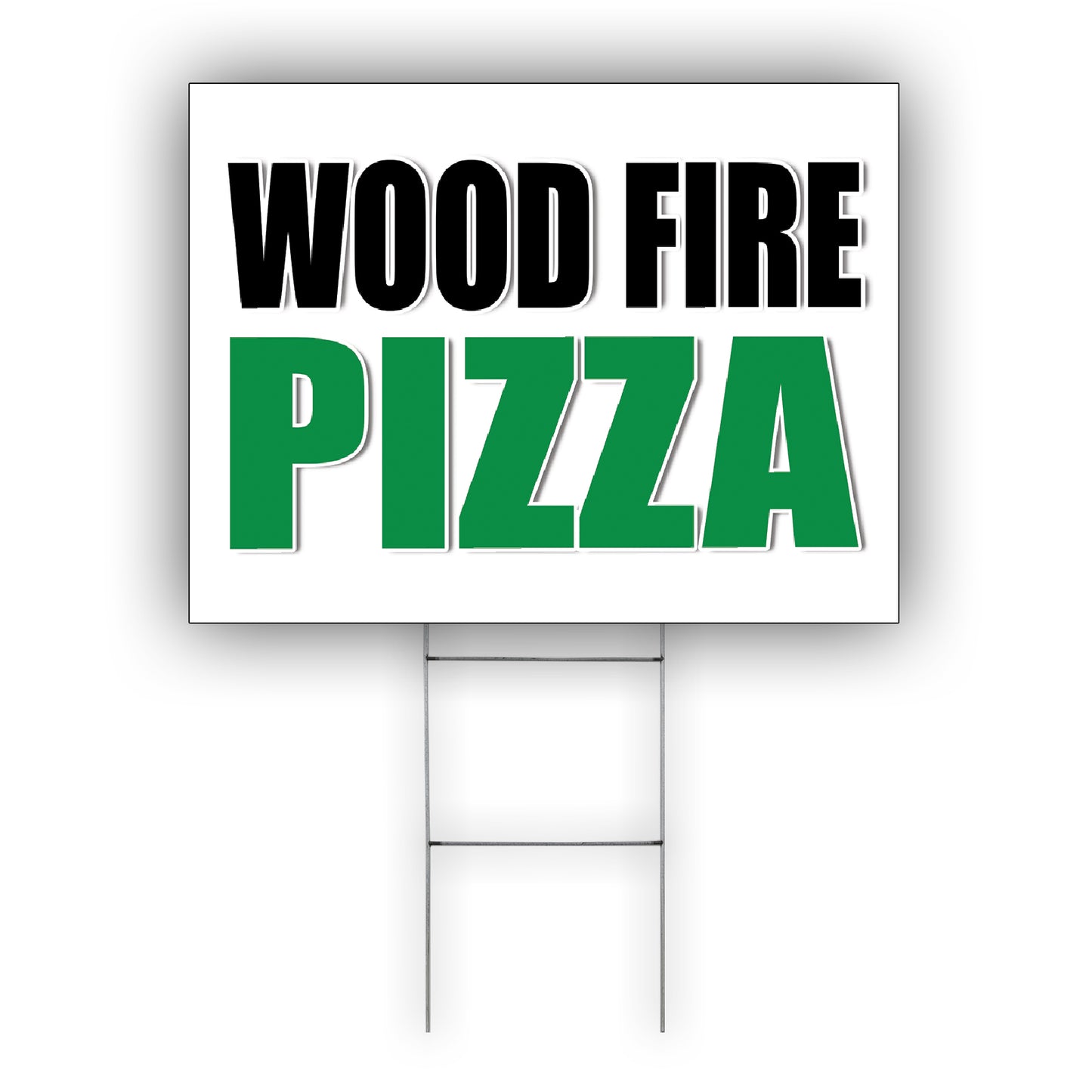 Wood fire pizza coroplast yard sign