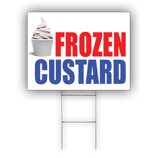 Frozen custard coroplast yard sign