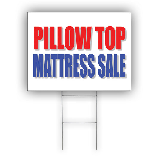 Pillow top mattress sale coroplast yard sign