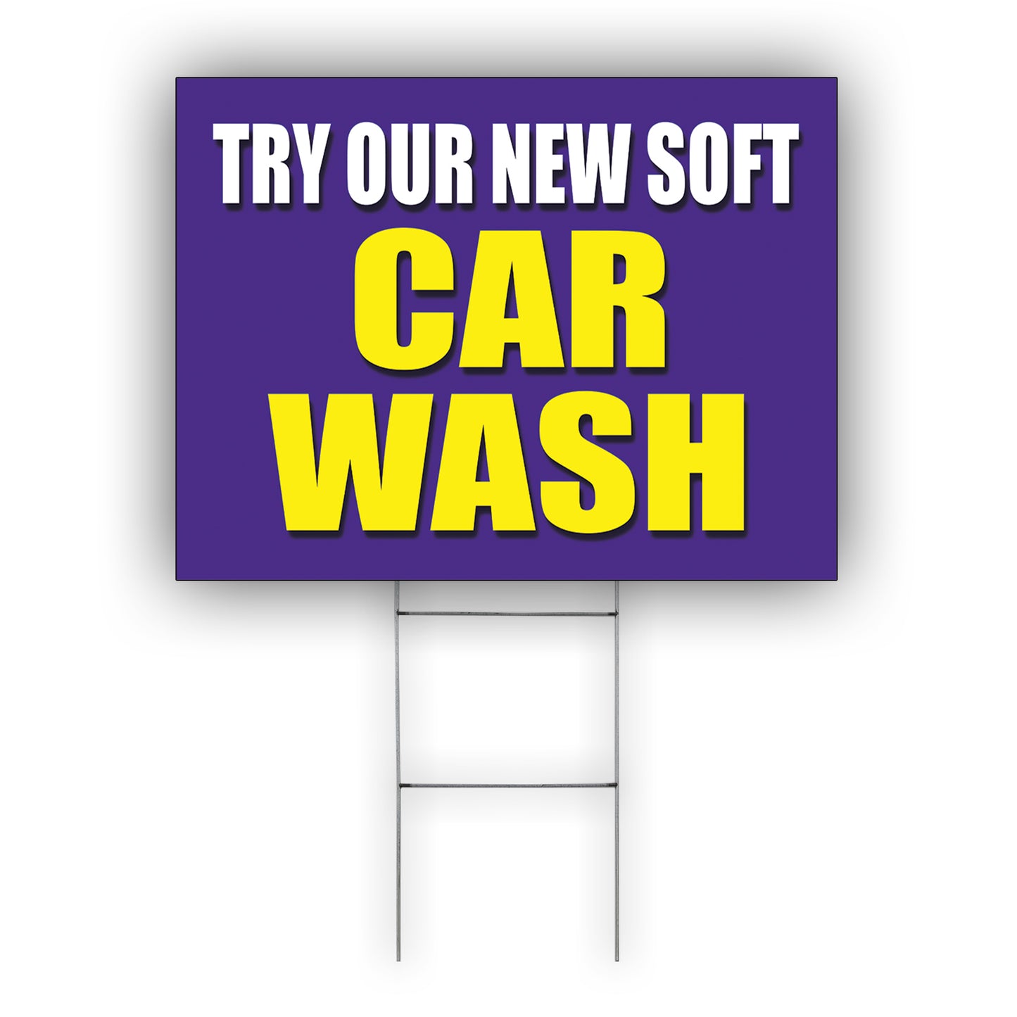 Try our new soft car wash coroplast yard sign