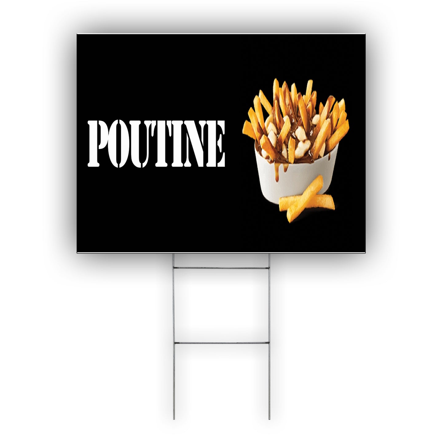 Poutine coroplast yard sign