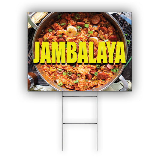 Jambalaya coroplast yard sign