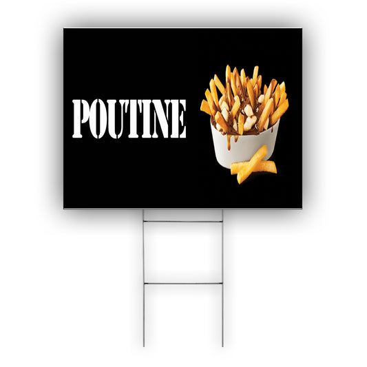 Poutine coroplast yard sign