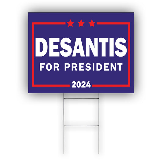 DeSantis For President 2024 Blue Coroplast Yard Sign
