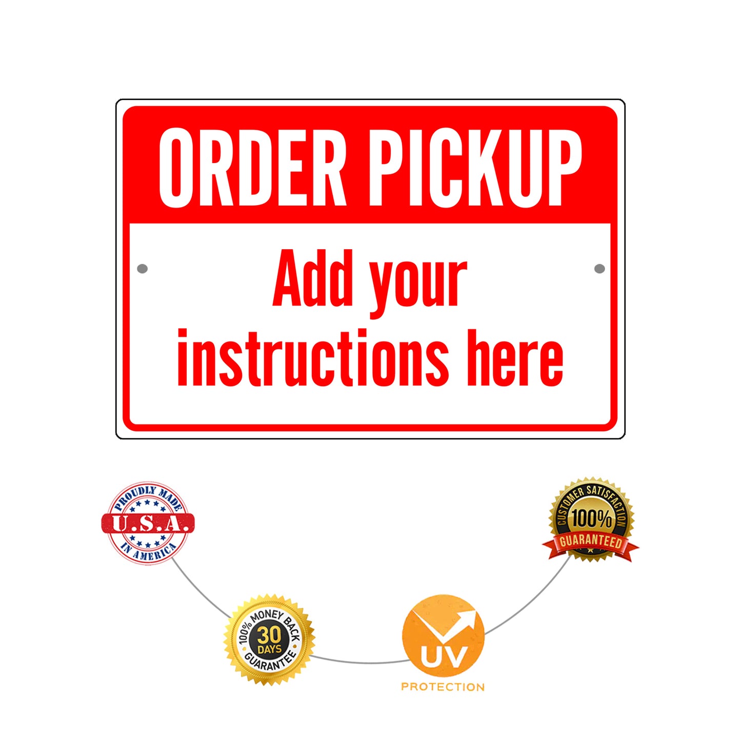 Custom Sign Order Pickup Your Instruction Here Aluminum Metal Sign