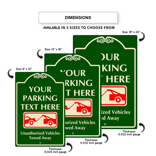 Custom Sign Your Parking Text Here Aluminum Metal Sign