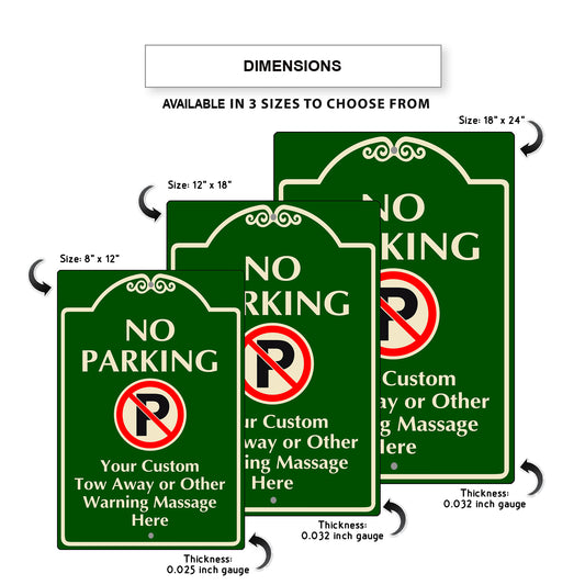 Custom Sign No Parking Your Custom Sign Aluminum Metal Sign
