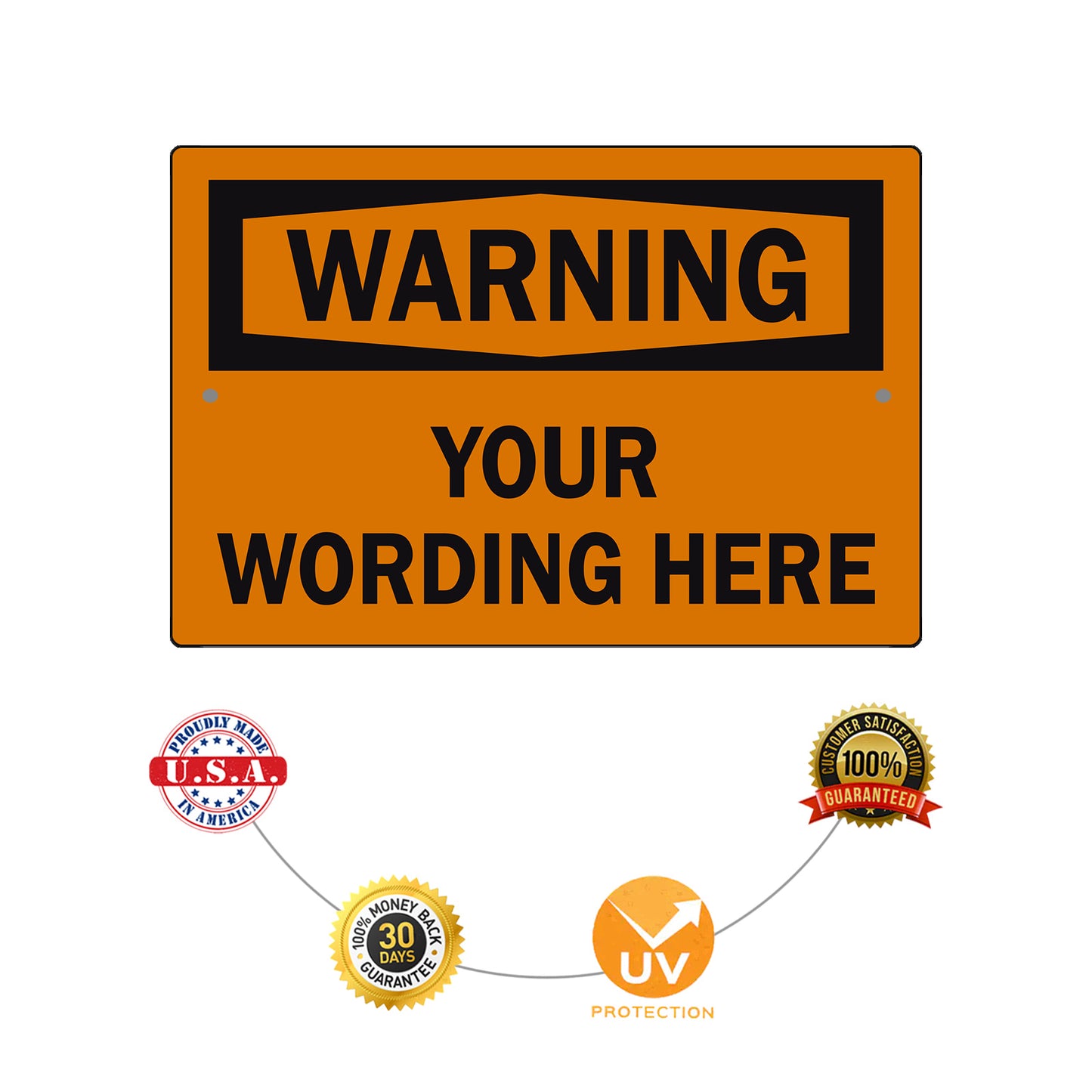 Custom Sign Warning Your Wording Sign Aluminum Metal Sign
