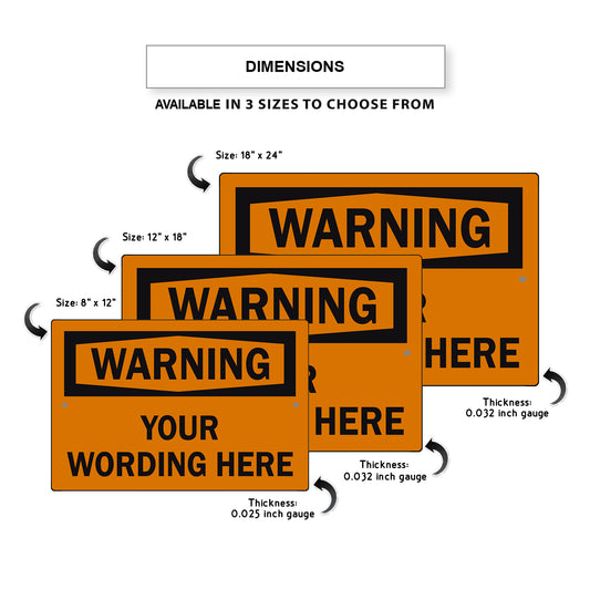 Custom Sign Warning Your Wording Sign Aluminum Metal Sign