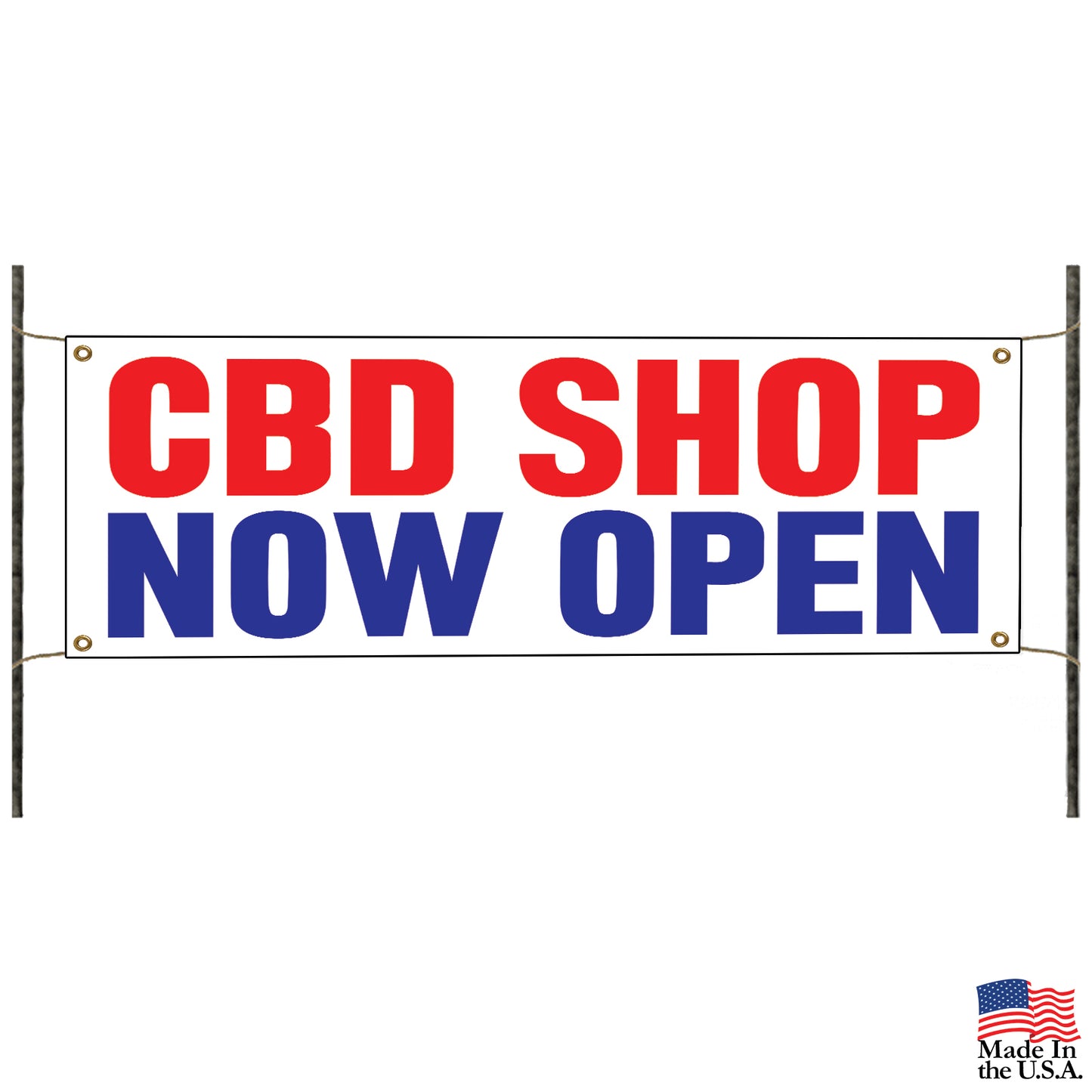 CBD Shop Now Open Vinyl Printed Banner Sign