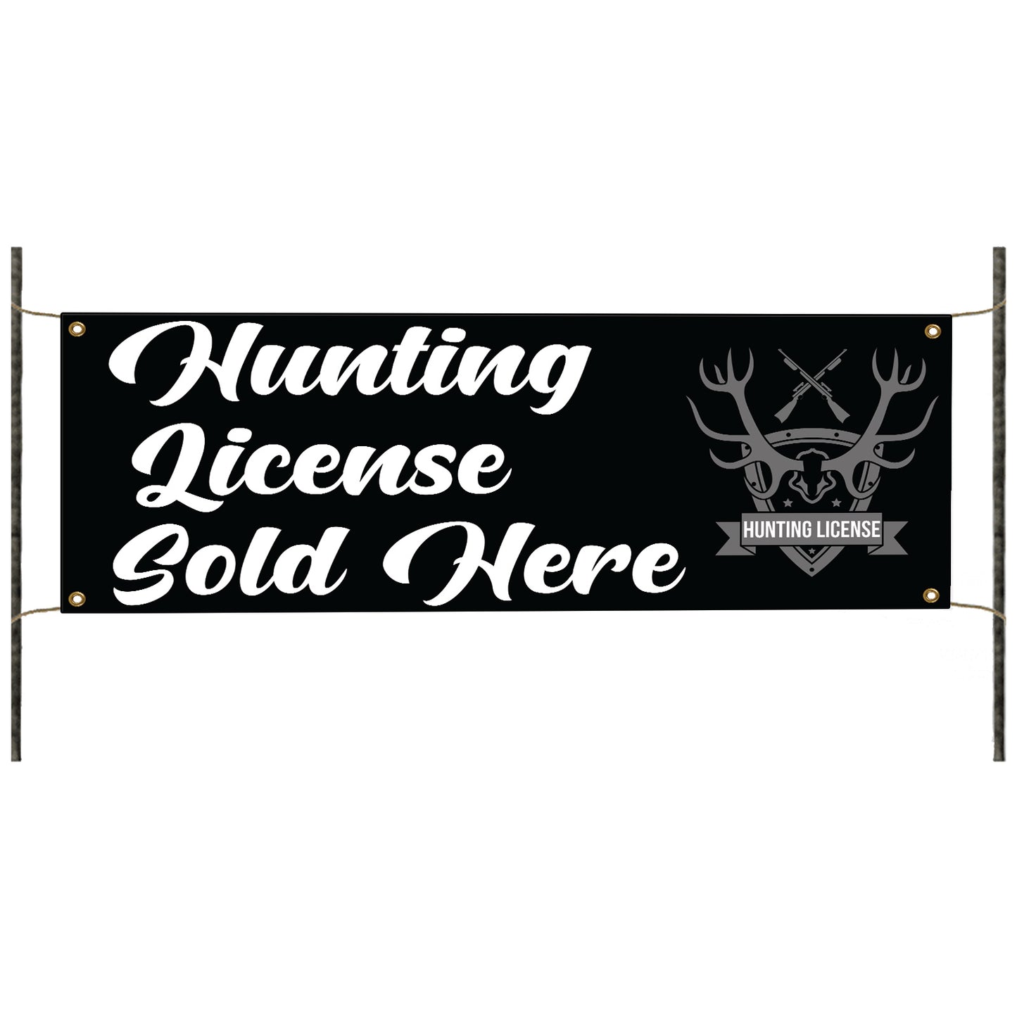 Hunting license sold here vinyl printed banner sign