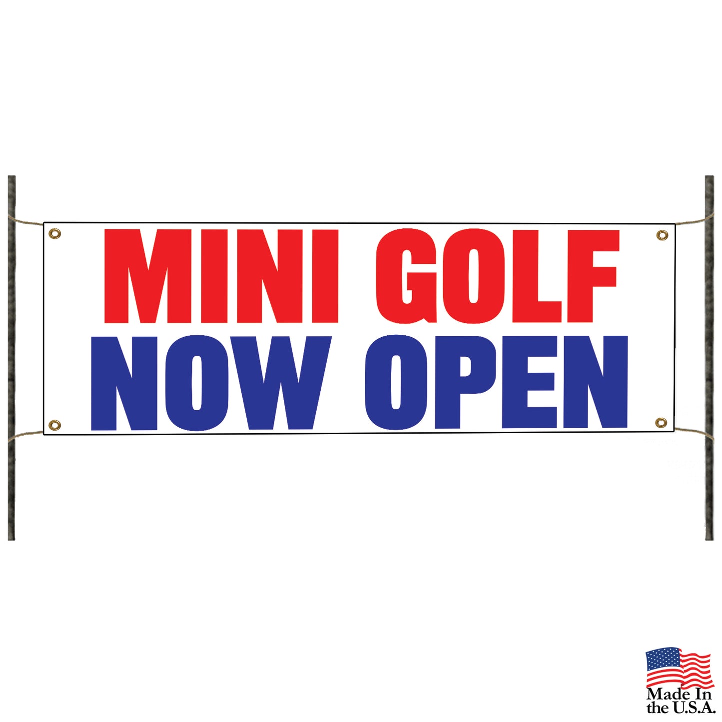 Mini golf now open vinyl printed banner sign