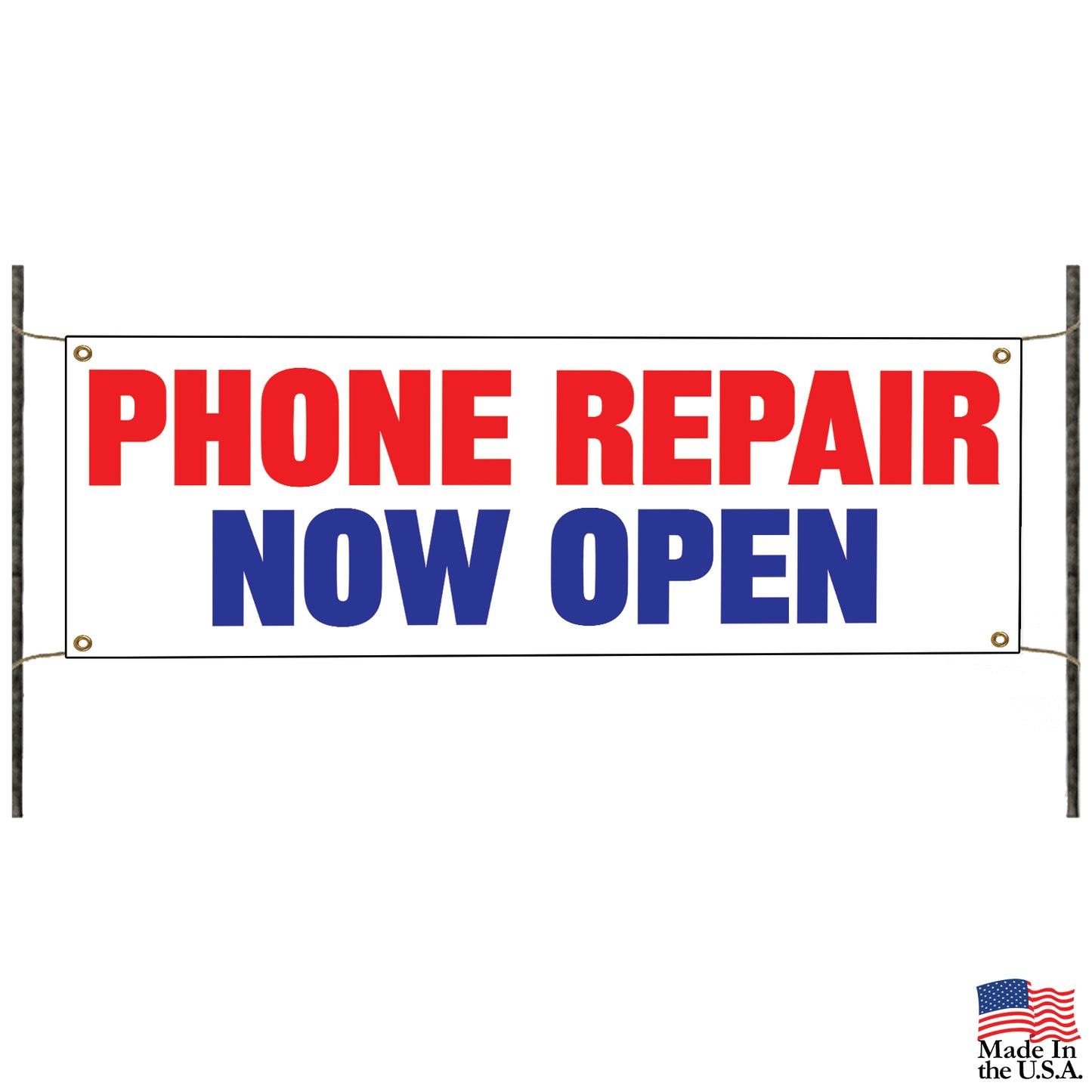 Phone repair now open vinyl printed banner sign