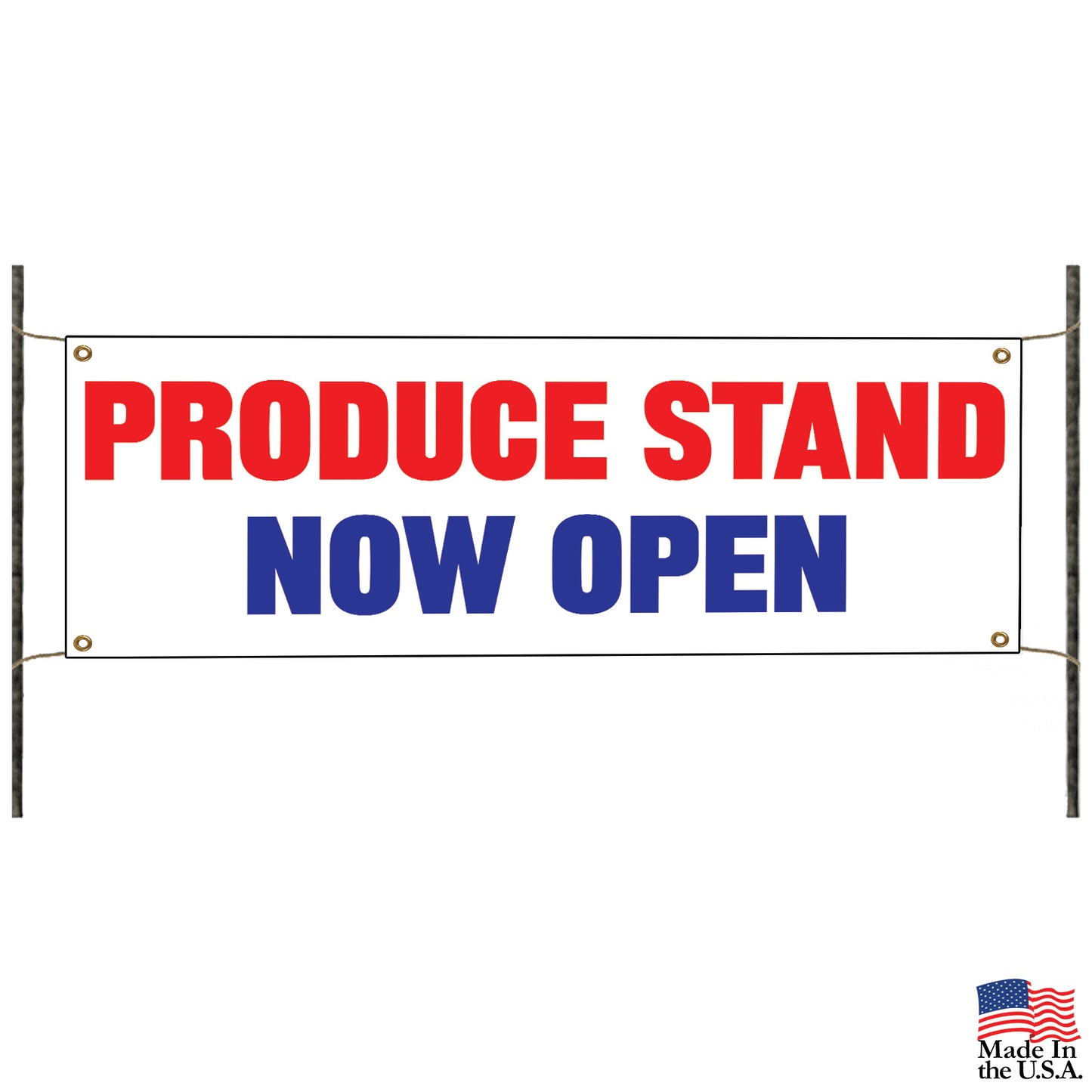 Produce stand now open vinyl printed banner sign