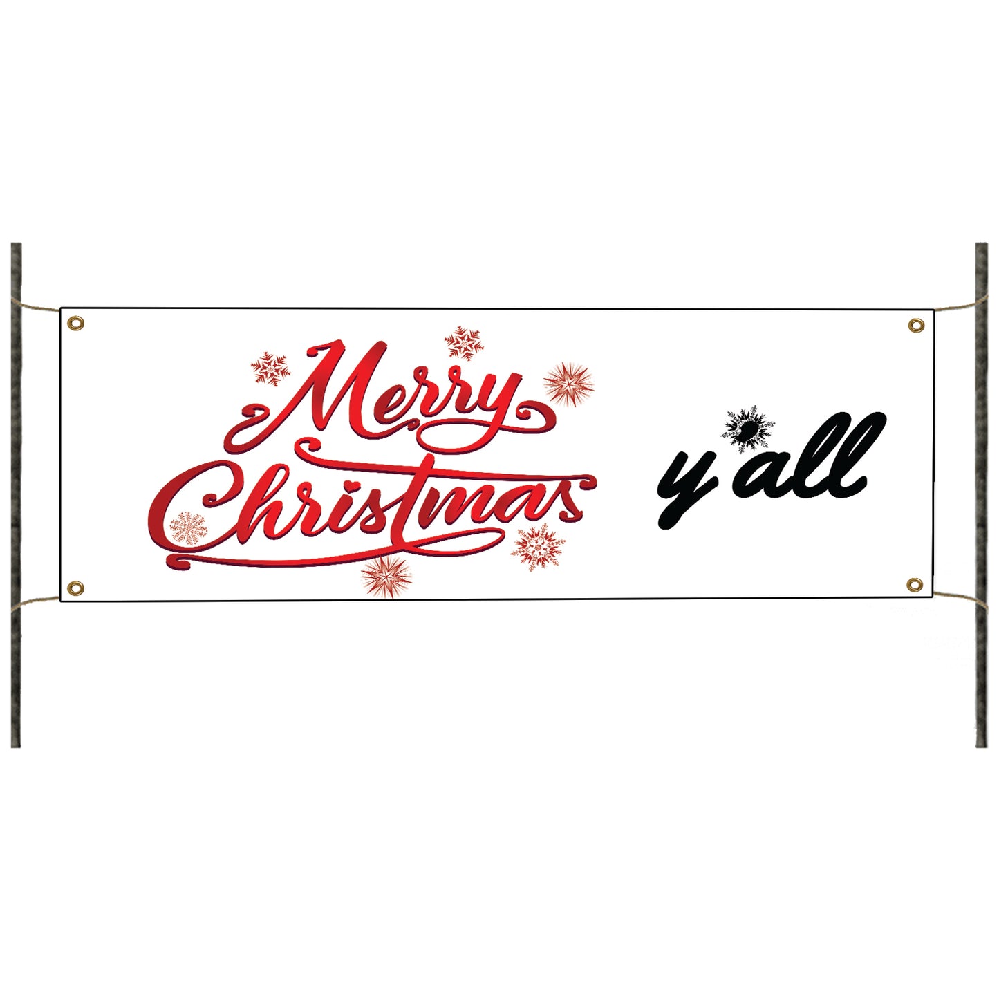 Merry Christmas y'all vinyl printed banner sign