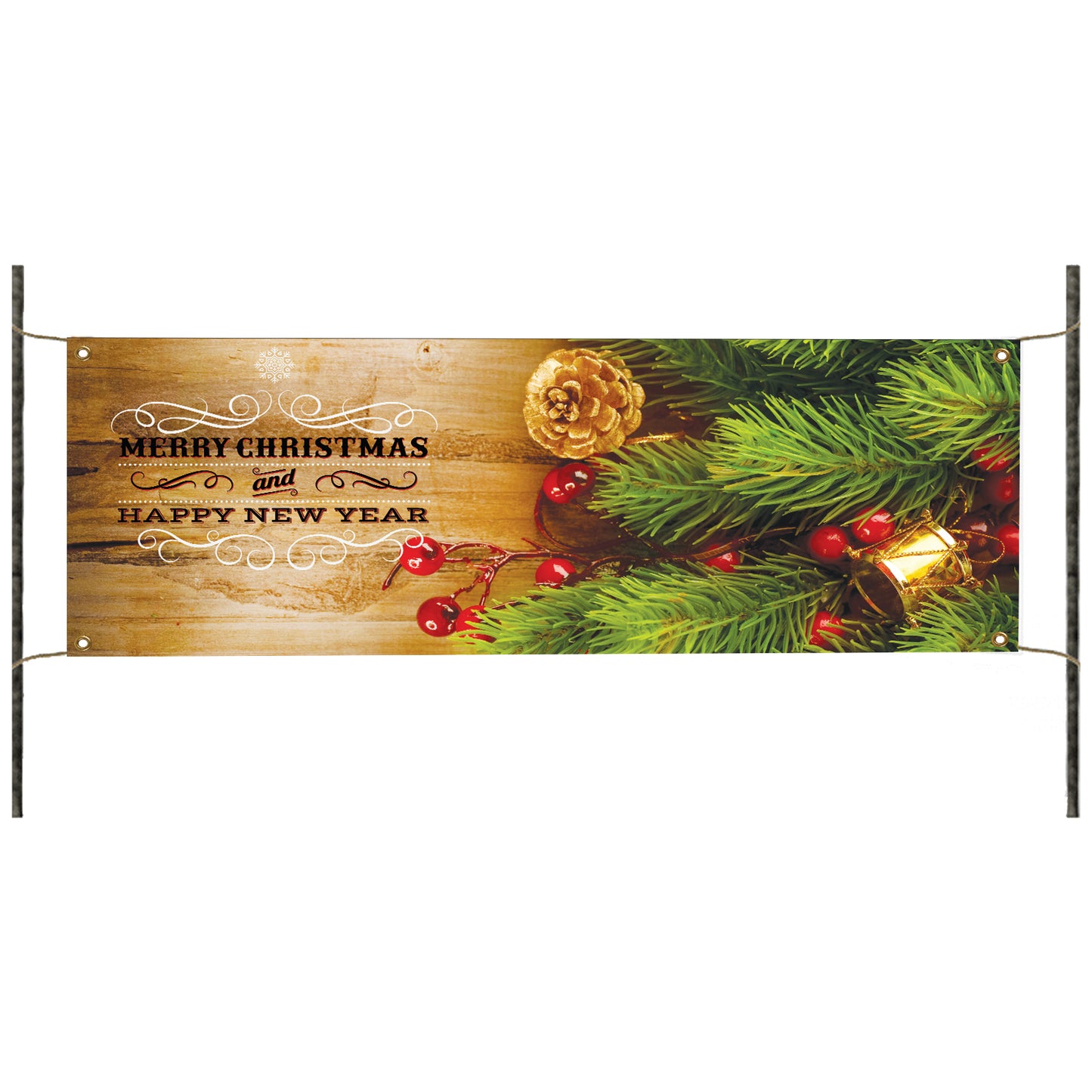 Merry Christmas and Happy new year vinyl printed banner sign