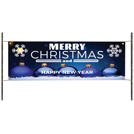 Merry Christmas and Happy new year vinyl printed banner sign