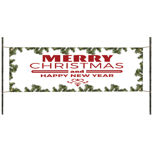 Merry Christmas and Happy new year vinyl printed banner sign