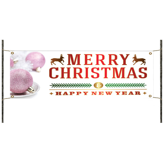 Merry Christmas & Happy new year vinyl printed banner sign