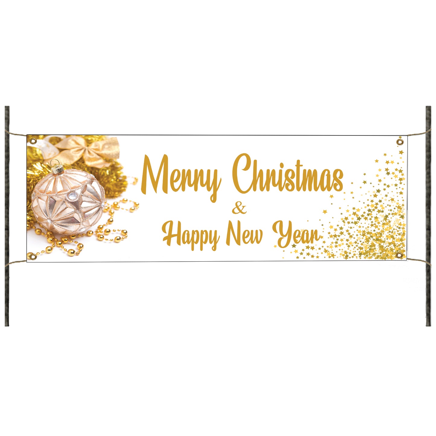 Merry Christmas & Happy new year vinyl printed banner sign
