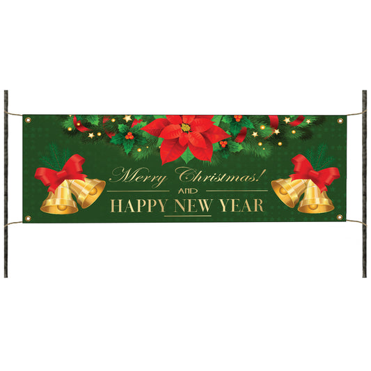 Merry Christmas and Happy new year vinyl printed banner sign